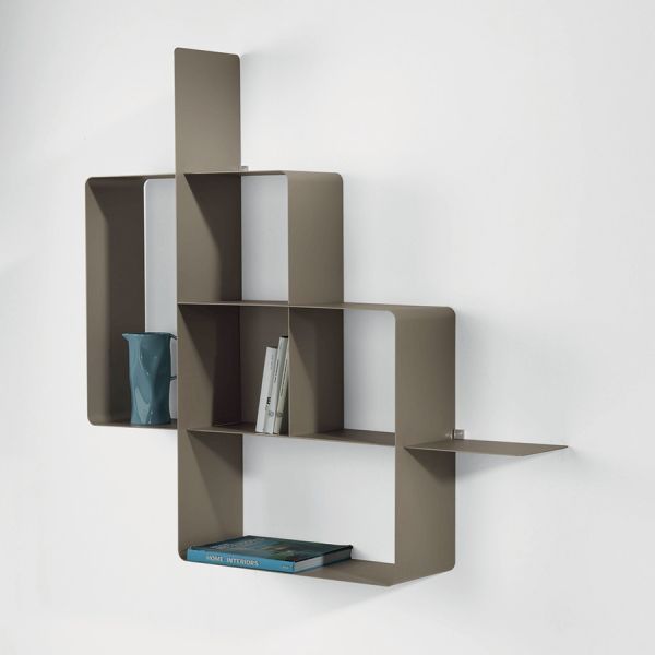 Libreria a parete moderna in acciaio modulare 120 x 120 cm Mondrian