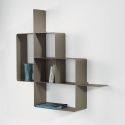 Libreria a parete moderna in acciaio modulare 120 x 120 cm Kreando