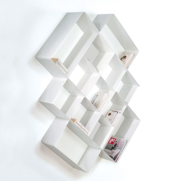 Libreria da parete design in acciaio 125 x 165 cm Mondrian-3