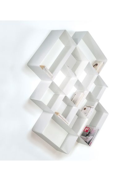 Libreria a parete design moderno Mondrian-3