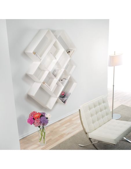 Libreria da parete design in acciaio 125 x 165 cm Kreando-3