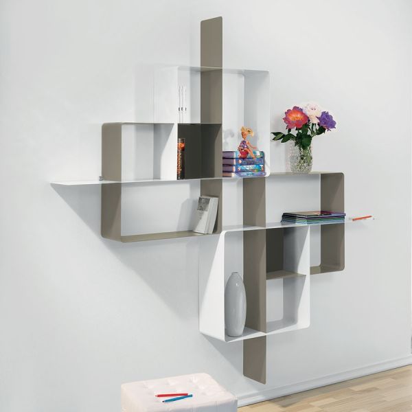 Libreria scaffale design in acciaio 200 x 200 cm Mondrian-5