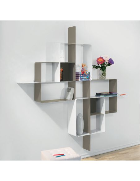 Libreria scaffale design in acciaio 200 x 200 cm Kreando-5