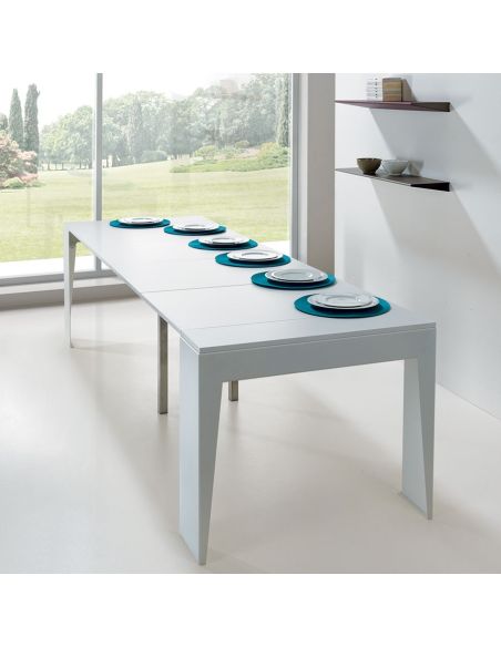 Consolle allungabile in acciaio e laminato design moderno Glen Consolle allungabile in acciaio e laminato design moderno Glen