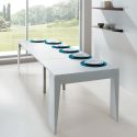 Consolle allungabile in acciaio e laminato design moderno Glen