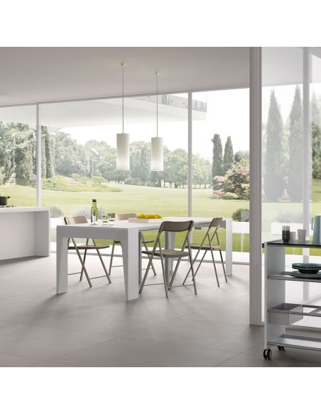 Consolle allungabile in acciaio e laminato design moderno Glen Consolle allungabile in acciaio e laminato design moderno Glen