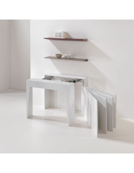 Consolle allungabile in acciaio e laminato design moderno Glen Consolle allungabile in acciaio e laminato design moderno Glen