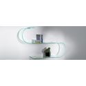 Coppia mensole design in vetro curvo trasparente 100 cm Curl