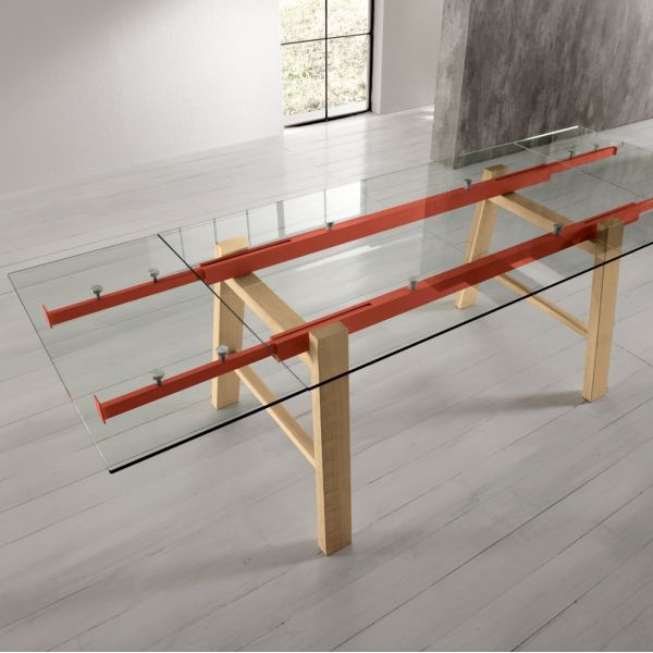 tavolo allungabile design moderno in legno metallo e vetro 250 cm tavolo allungabile design moderno in legno metallo e vetro 250 cm