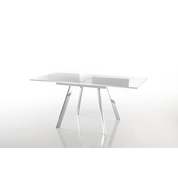 Tavolo quadrato allungabile a libro con gambe in metallo e piano in MDF fino a 170 cm Dabol 2