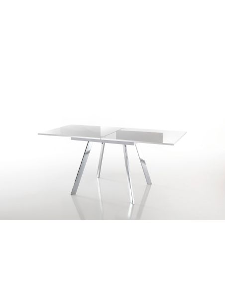 Tavolo quadrato allungabile a libro con gambe in metallo e piano in MDF fino a 170 cm Dabol Tavolo quadrato allungabile a libro con gambe in metallo e piano in MDF fino a 170 cm Dabol