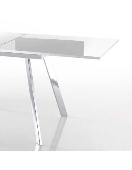 Tavolo quadrato allungabile a libro con gambe in metallo e piano in MDF fino a 170 cm Dabol Tavolo quadrato allungabile a libro con gambe in metallo e piano in MDF fino a 170 cm Dabol