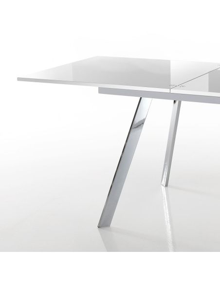 Tavolo quadrato allungabile a libro con gambe in metallo e piano in MDF fino a 170 cm Dabol Tavolo quadrato allungabile a libro con gambe in metallo e piano in MDF fino a 170 cm Dabol