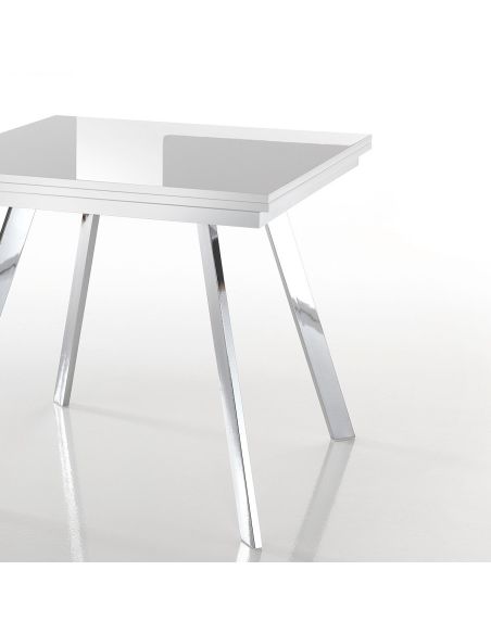 Tavolo quadrato allungabile a libro con gambe in metallo e piano in MDF fino a 170 cm Dabol Tavolo quadrato allungabile a libro con gambe in metallo e piano in MDF fino a 170 cm Dabol