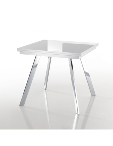 Tavolo quadrato allungabile a libro con gambe in metallo e piano in MDF fino a 170 cm Dabol Tavolo quadrato allungabile a libro con gambe in metallo e piano in MDF fino a 170 cm Dabol
