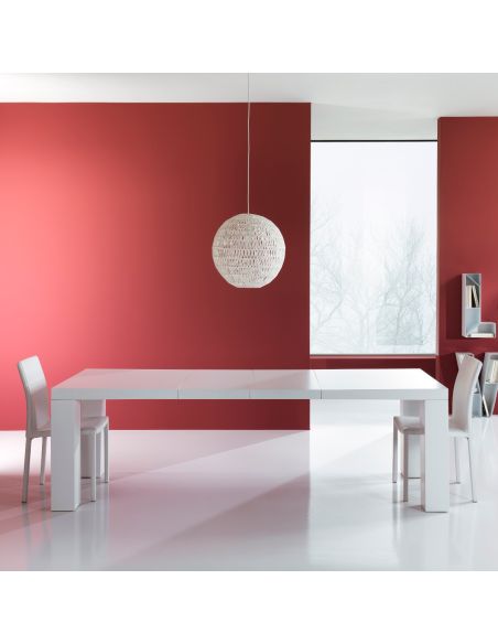 Tavolo allungabile in legno MDF bianco opaco 250 cm Aphex Tavolo allungabile in legno MDF bianco opaco 250 cm Aphex