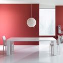 Tavolo allungabile in legno MDF bianco opaco 250 cm Aphex