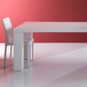 Tavolo allungabile in legno MDF bianco opaco 250 cm Aphex