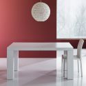 Tavolo allungabile in legno MDF bianco opaco 250 cm Aphex