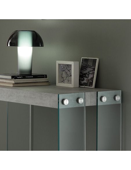 Tavolo consolle in vetro e legno allungabile fino a 200 cm Skim
