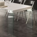 Tavolo consolle in vetro e legno allungabile fino a 200 cm Skim