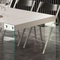 Tavolo consolle in vetro e legno allungabile fino a 200 cm Skim