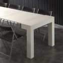 Tavolo consolle allungabile in legno bianco poro aperto Klement