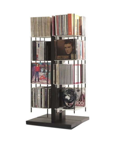 Porta CD a colonna da terra in legno massello 100 CD Zia Carmen