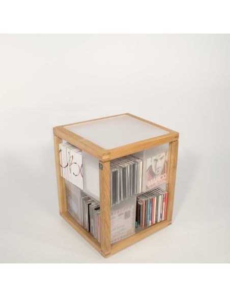 Porta CD a colonna girevole in legno 100 CD Zia Babele Trottola