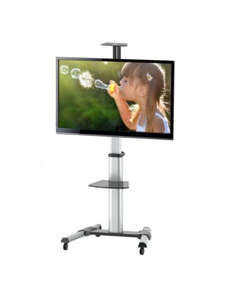 Porta TV su ruote con mensola in vetro da 37 a 70 pollici Trolly
