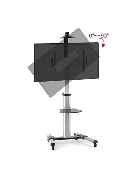 Porta TV su ruote con mensola in vetro da 37 a 70 pollici Trolly