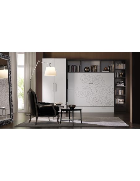 Letto matrimoniale o francese a scomparsa apertura orizzontale Traverso