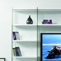 Libreria porta TV da parete in legno e vetro 250 x 200 cm Byblos