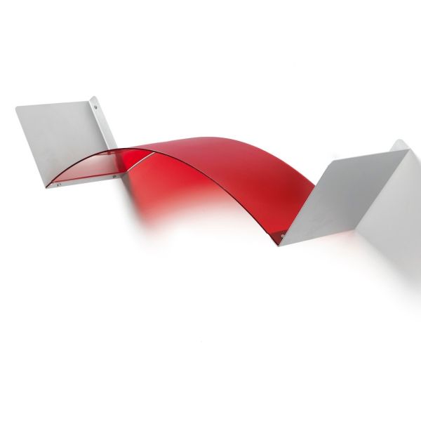 Mensola flessibile componibile in metacrilato Rosso Neutro Satinato Flexa