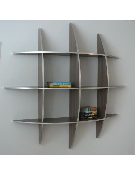 Libreria sferica Guidus170 in legno Wenghè 125 o 170 cm
