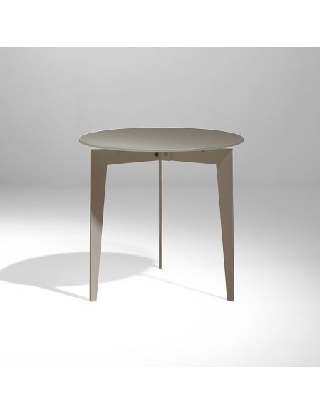 Tavolino da salotto rotondo in acciaio e vetro Nick