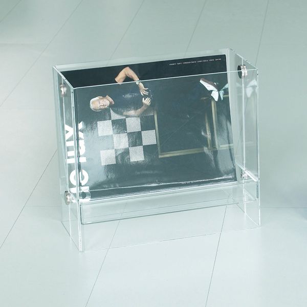 Portariviste in plexiglass moderno trasparente rosso o satinato Bibai
