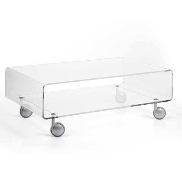 Uluyyuc Tavolino Contenitore Bianco Plexiglass Trasparente SLATO