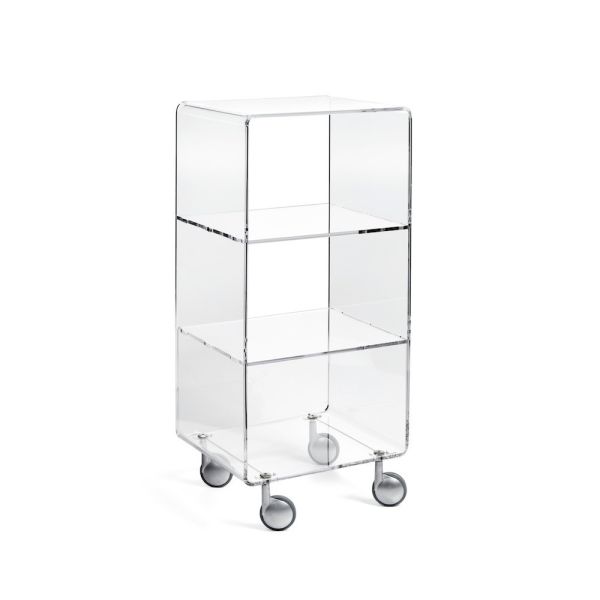 Carrello con ruote in plexiglass trasparente H90 cm Andy 4