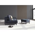 Pouf design moderno in tessuto con gambe in legno Bifrost Deluxe