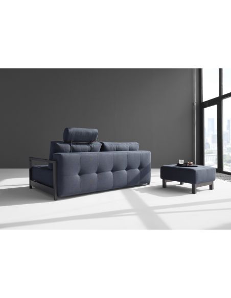 Pouf design moderno in tessuto con gambe in legno Bifrost Deluxe