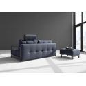 Pouf design moderno in tessuto con gambe in legno Bifrost Deluxe