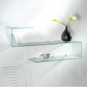 Mensola in vetro trasparente sagomata 75 cm Flexi