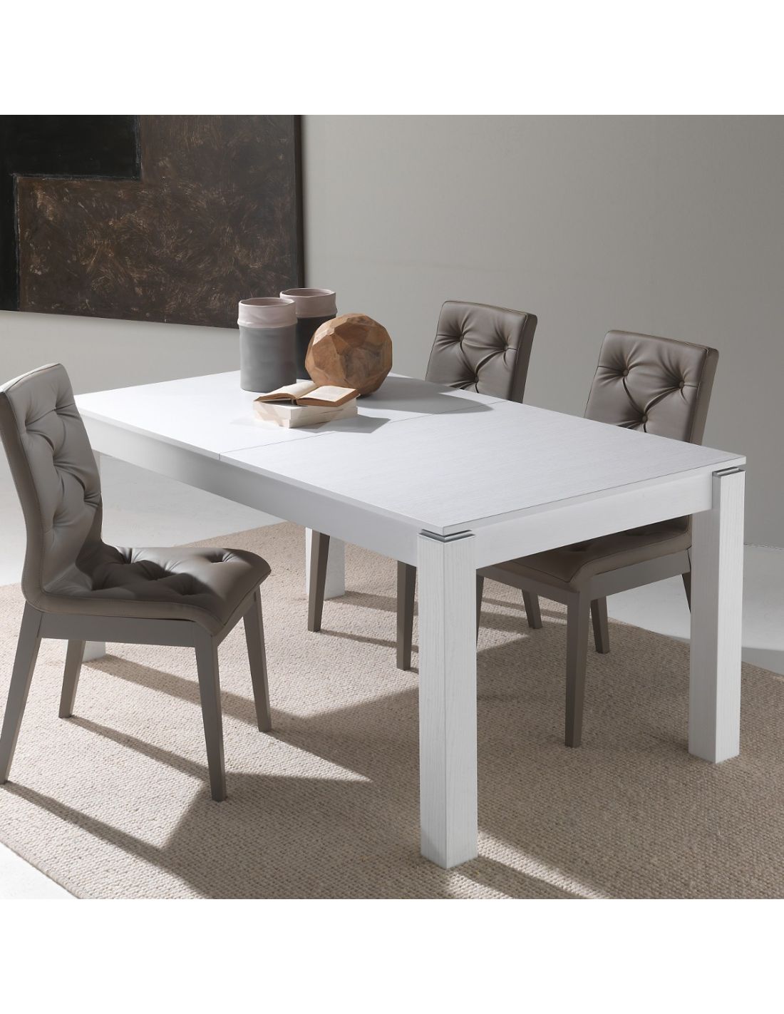 tavolo cucina allungabile in legno bianco 160 x 90 cm stellan