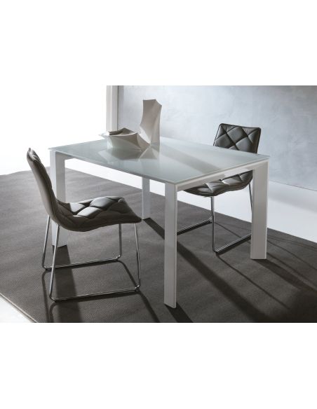 Tavolo in vetro allungabile per cucina o soggiorno 120 x 80 cm Harvey