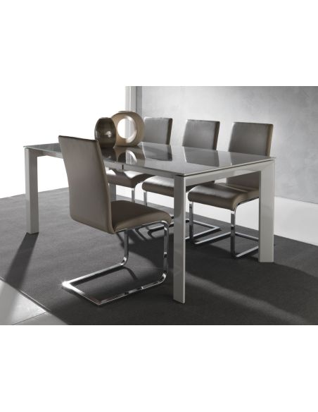 Tavolo in vetro allungabile per cucina o soggiorno 120 x 80 cm Harvey