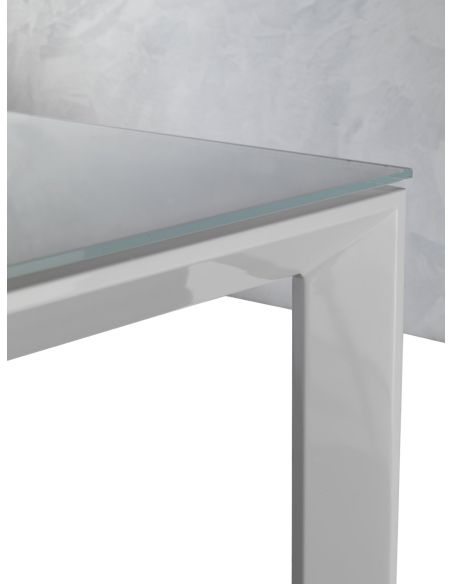 Tavolo in vetro allungabile per cucina o soggiorno 120 x 80 cm Harvey