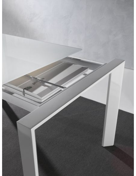 Tavolo in vetro allungabile per cucina o soggiorno 120 x 80 cm Harvey