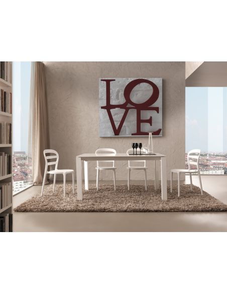 Tavolo in vetro allungabile per cucina o soggiorno 120 x 80 cm Harvey