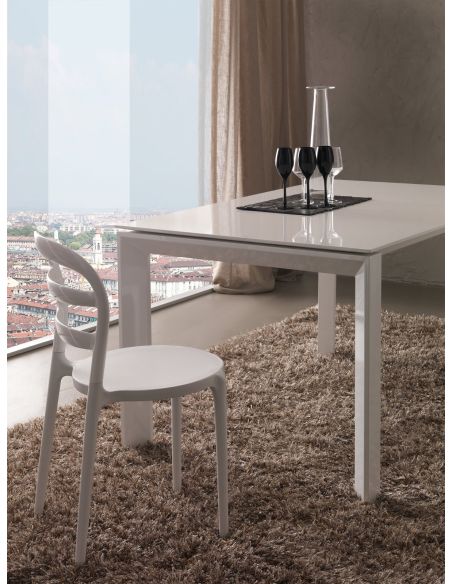 Tavolo in vetro allungabile per cucina o soggiorno 120 x 80 cm Harvey